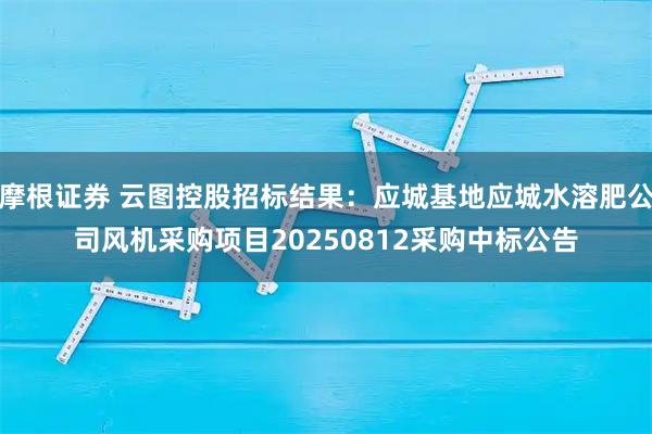 摩根证券 云图控股招标结果：应城基地应城水溶肥公司风机采购项目20250812采购中标公告