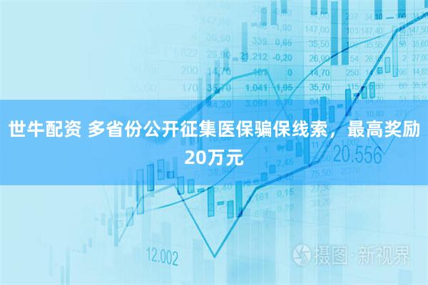 世牛配资 多省份公开征集医保骗保线索,最高奖励20万元